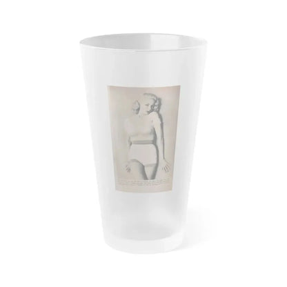 Joi Lansing #163 - 1 B&W Photo & Caption from Tab Digest Mag. Dec. '55 (Vintage Female Icon) Frosted Pint Glass 16oz 16oz Frosted - Go Mug Yourself