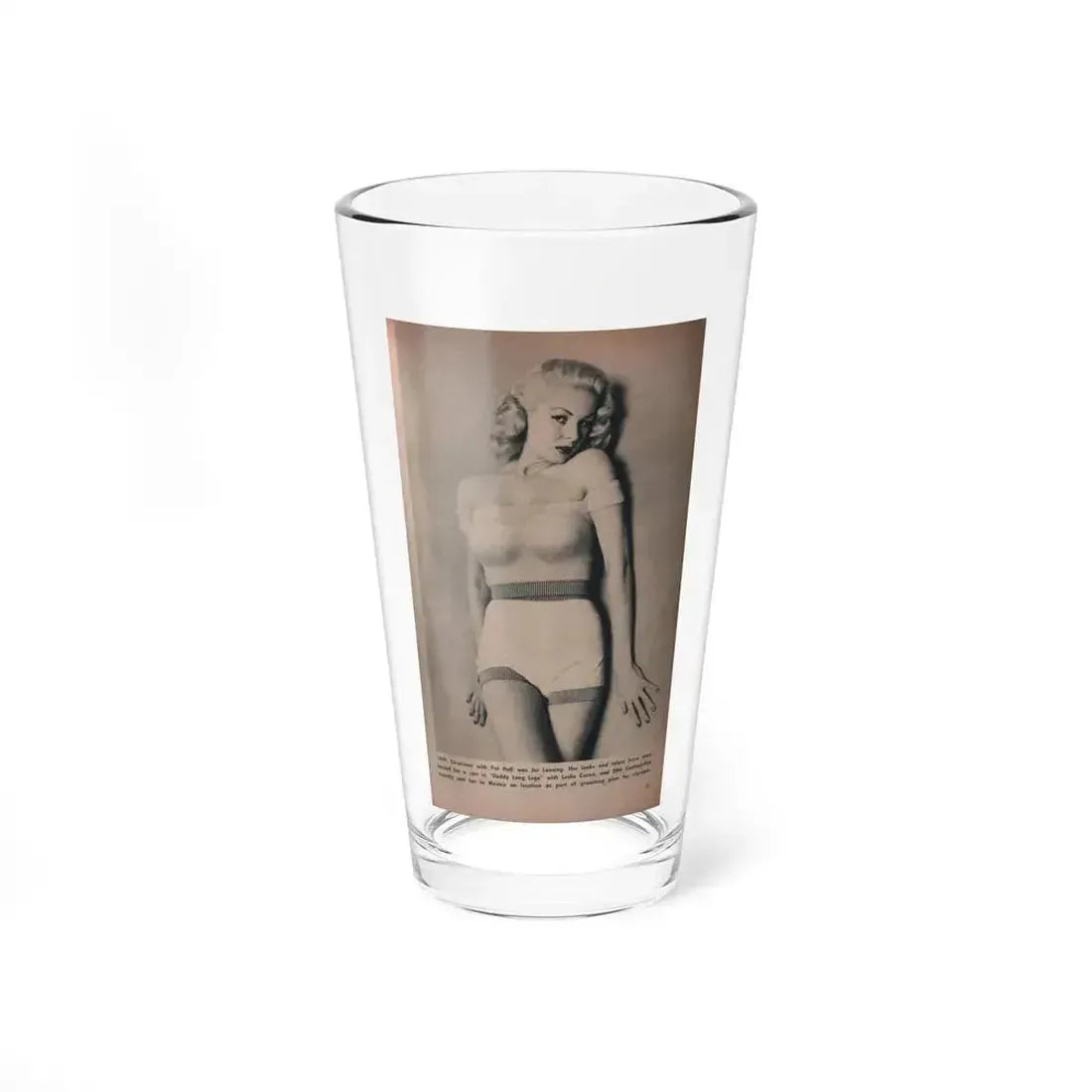 Joi Lansing #163 - 1 B&W Photo & Caption from Tab Digest Mag. Dec. '55 (Vintage Female Icon) Pint Glass 16oz 16oz - Go Mug Yourself