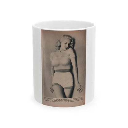 Joi Lansing #163 - 1 B&W Photo & Caption from Tab Digest Mag. Dec. '55 (Vintage Female Icon) White Coffee Mug 11oz - Go Mug Yourself