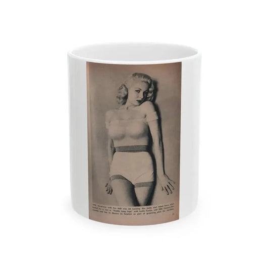 Joi Lansing #163 - 1 B&W Photo & Caption from Tab Digest Mag. Dec. '55 (Vintage Female Icon) White Coffee Mug 11oz - Go Mug Yourself