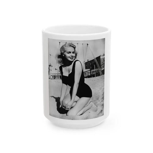 Joi Lansing #176 (Vintage Female Icon) White Coffee Mug 15oz - Go Mug Yourself