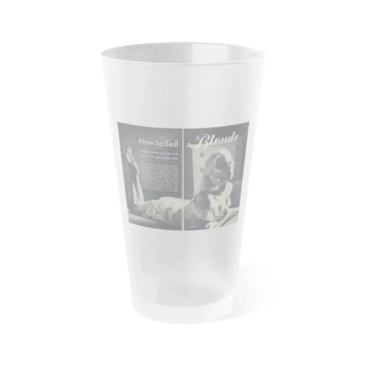 Joi Lansing #206 - 1 Page, 1 B&W Centerfold Photo & Short Article from EYE Digest Mag. June '55 (Vintage Female Icon) Frosted Pint Glass 16oz 16oz Frosted - Go Mug Yourself