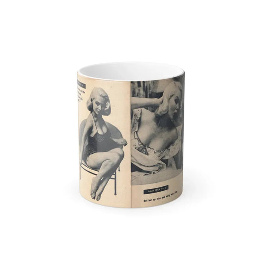 Joi Lansing #207 - 2 Pages, 2 B&W Photos & Captions from EYE Digest Mag. June '55 1 (Vintage Female Icon) Color Changing Coffee Mug 11oz - Go Mug Yourself