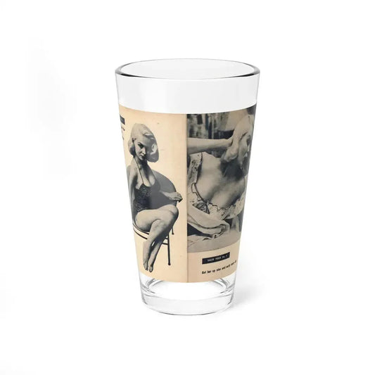 Joi Lansing #207 - 2 Pages, 2 B&W Photos & Captions from EYE Digest Mag. June '55 1 (Vintage Female Icon) Pint Glass 16oz 16oz - Go Mug Yourself