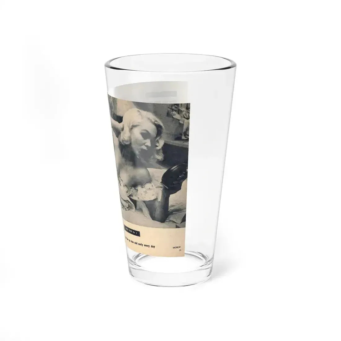 Joi Lansing #207 - 2 Pages, 2 B&W Photos & Captions from EYE Digest Mag. June '55 1 (Vintage Female Icon) Pint Glass 16oz - Go Mug Yourself