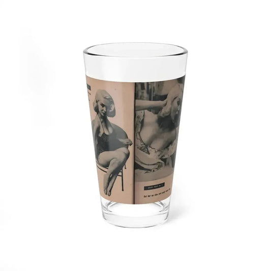 Joi Lansing #207 - 2 Pages, 2 B&W Photos & Captions from EYE Digest Mag. June '55 (Vintage Female Icon) Pint Glass 16oz 16oz - Go Mug Yourself