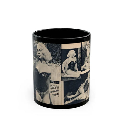 Joi Lansing #208 - 1 Page, 4 B&W Photos & Short Article from EYE Digest Mag. June '55 1 (Vintage Female Icon) Black Coffee Mug 11oz - Go Mug Yourself