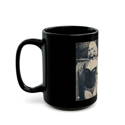 Joi Lansing #208 - 1 Page, 4 B&W Photos & Short Article from EYE Digest Mag. June '55 1 (Vintage Female Icon) Black Coffee Mug - Go Mug Yourself