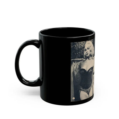 Joi Lansing #208 - 1 Page, 4 B&W Photos & Short Article from EYE Digest Mag. June '55 1 (Vintage Female Icon) Black Coffee Mug - Go Mug Yourself