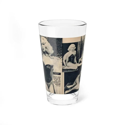 Joi Lansing #208 - 1 Page, 4 B&W Photos & Short Article from EYE Digest Mag. June '55 1 (Vintage Female Icon) Pint Glass 16oz 16oz - Go Mug Yourself