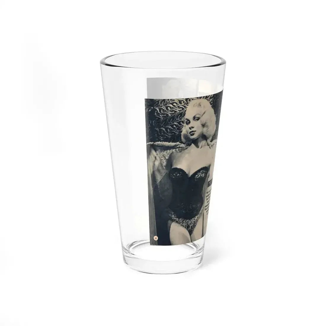 Joi Lansing #208 - 1 Page, 4 B&W Photos & Short Article from EYE Digest Mag. June '55 1 (Vintage Female Icon) Pint Glass 16oz - Go Mug Yourself