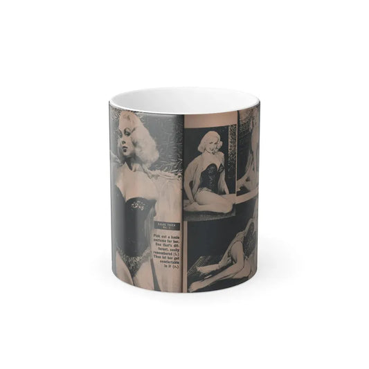 Joi Lansing #208 - 1 Page, 4 B&W Photos & Short Article from EYE Digest Mag. June '55 (Vintage Female Icon) Color Changing Coffee Mug 11oz - Go Mug Yourself