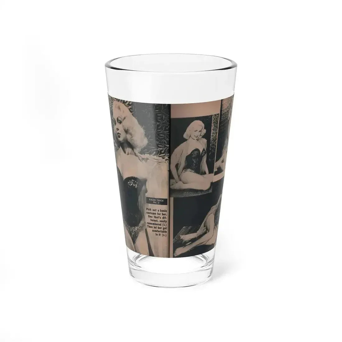 Joi Lansing #208 - 1 Page, 4 B&W Photos & Short Article from EYE Digest Mag. June '55 (Vintage Female Icon) Pint Glass 16oz 16oz - Go Mug Yourself