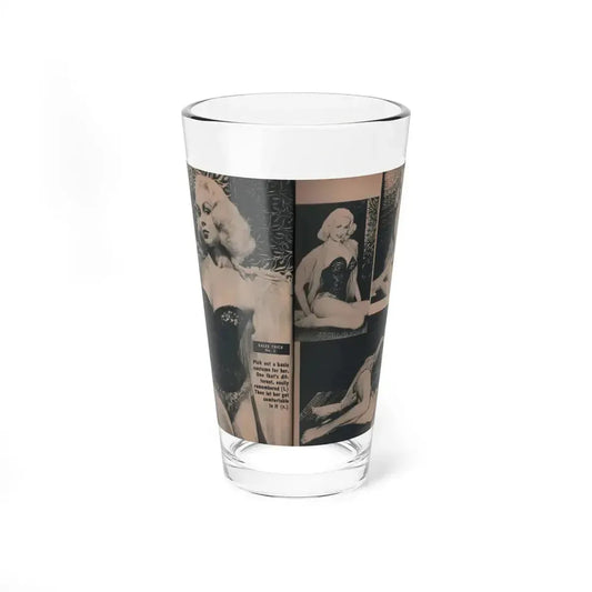 Joi Lansing #208 - 1 Page, 4 B&W Photos & Short Article from EYE Digest Mag. June '55 (Vintage Female Icon) Pint Glass 16oz 16oz - Go Mug Yourself
