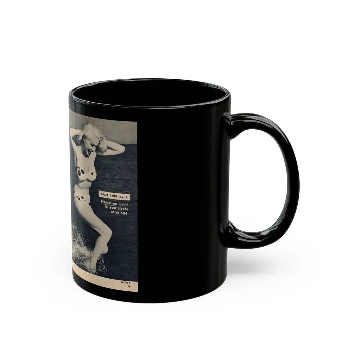 Joi Lansing #209 - 2 Pages, 2 B&W Photos & 2 Captions from EYE Digest Mag. June '55 1 (Vintage Female Icon) Black Coffee Mug - Go Mug Yourself