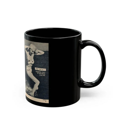 Joi Lansing #209 - 2 Pages, 2 B&W Photos & 2 Captions from EYE Digest Mag. June '55 1 (Vintage Female Icon) Black Coffee Mug - Go Mug Yourself