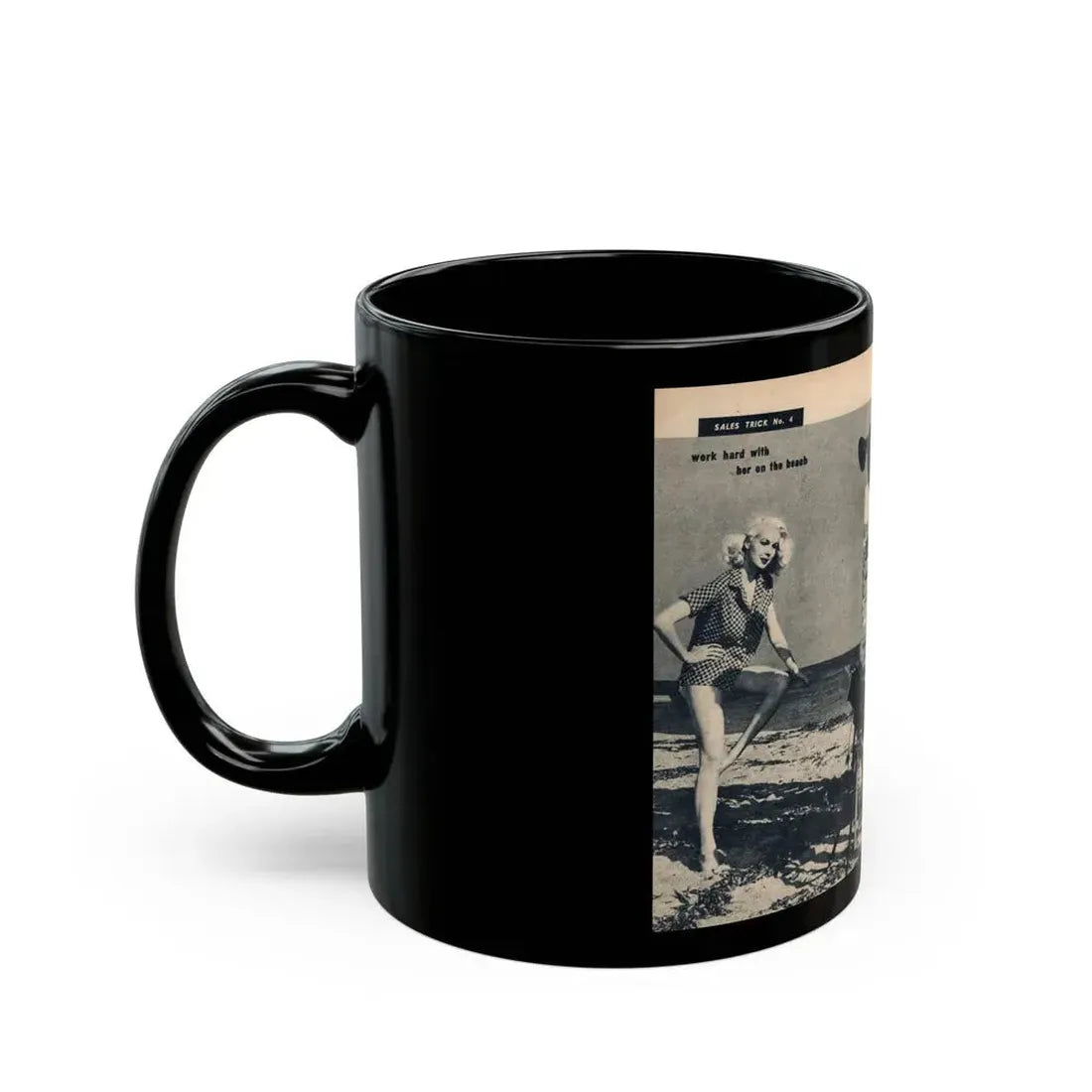 Joi Lansing #209 - 2 Pages, 2 B&W Photos & 2 Captions from EYE Digest Mag. June '55 1 (Vintage Female Icon) Black Coffee Mug - Go Mug Yourself
