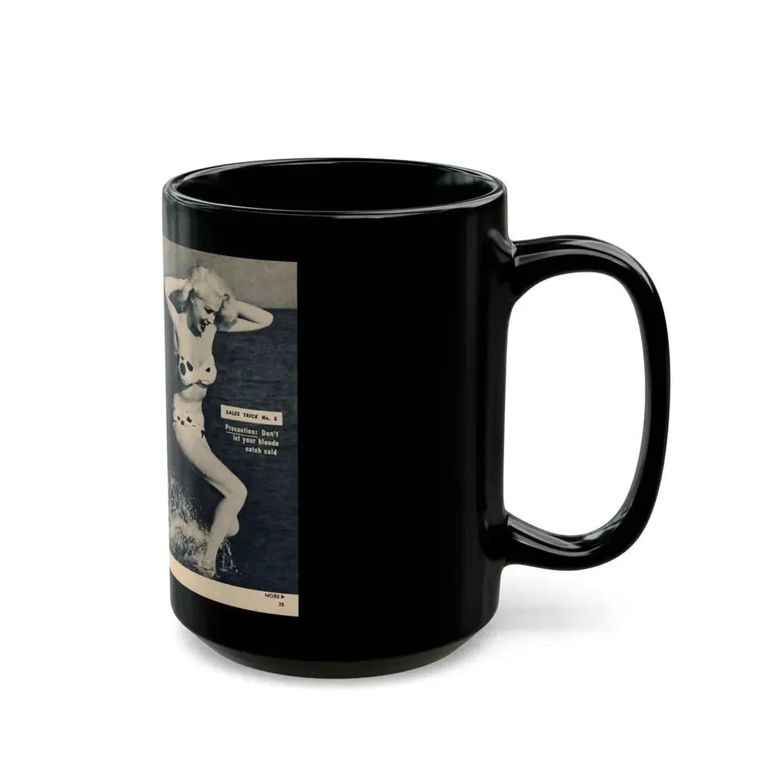 Joi Lansing #209 - 2 Pages, 2 B&W Photos & 2 Captions from EYE Digest Mag. June '55 1 (Vintage Female Icon) Black Coffee Mug - Go Mug Yourself