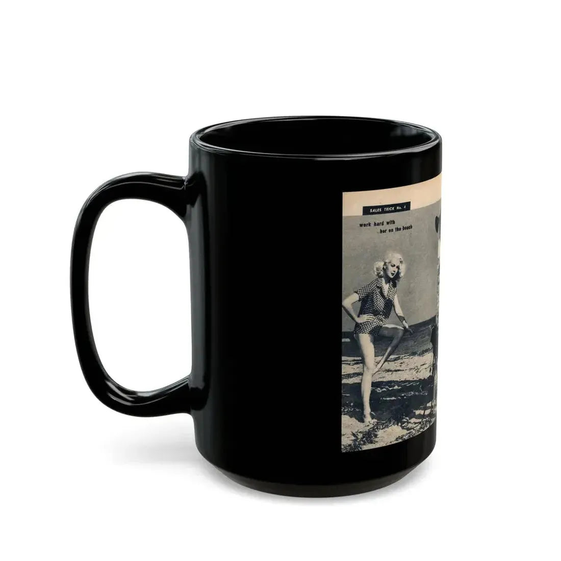 Joi Lansing #209 - 2 Pages, 2 B&W Photos & 2 Captions from EYE Digest Mag. June '55 1 (Vintage Female Icon) Black Coffee Mug - Go Mug Yourself