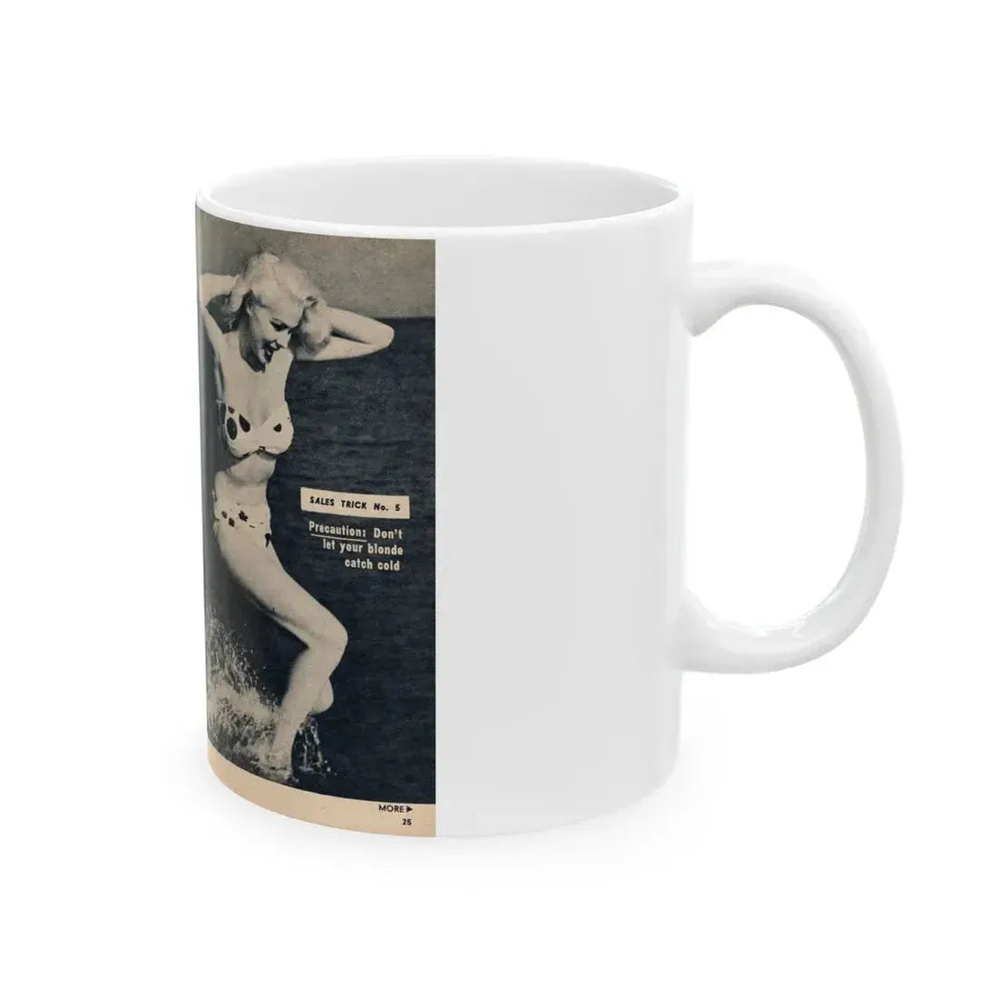 Joi Lansing #209 - 2 Pages, 2 B&W Photos & 2 Captions from EYE Digest Mag. June '55 1 (Vintage Female Icon) White Coffee Mug - Go Mug Yourself