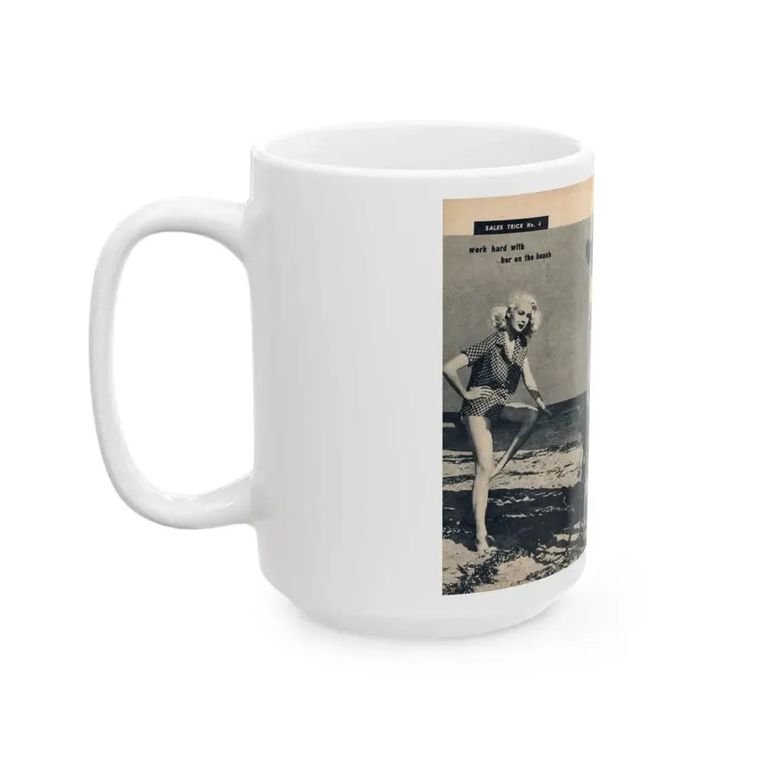 Joi Lansing #209 - 2 Pages, 2 B&W Photos & 2 Captions from EYE Digest Mag. June '55 1 (Vintage Female Icon) White Coffee Mug - Go Mug Yourself
