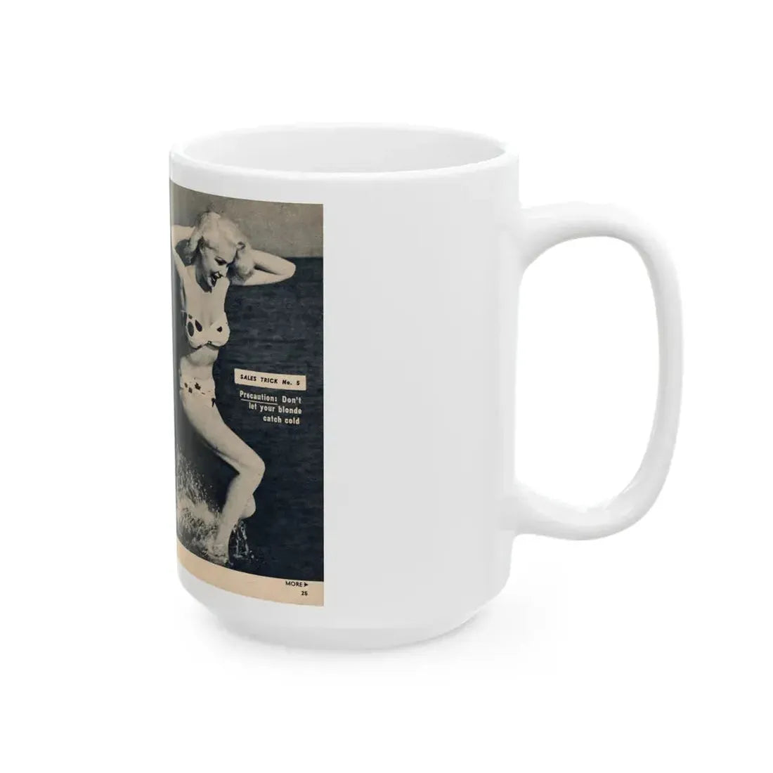 Joi Lansing #209 - 2 Pages, 2 B&W Photos & 2 Captions from EYE Digest Mag. June '55 1 (Vintage Female Icon) White Coffee Mug - Go Mug Yourself