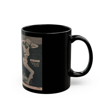 Joi Lansing #209 - 2 Pages, 2 B&W Photos & 2 Captions from EYE Digest Mag. June '55 (Vintage Female Icon) Black Coffee Mug - Go Mug Yourself
