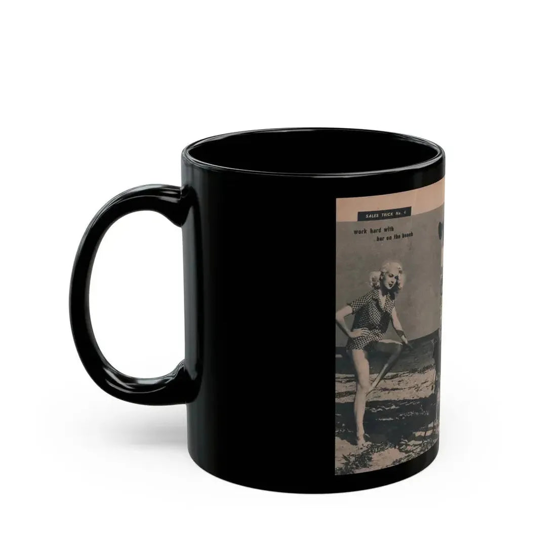 Joi Lansing #209 - 2 Pages, 2 B&W Photos & 2 Captions from EYE Digest Mag. June '55 (Vintage Female Icon) Black Coffee Mug - Go Mug Yourself
