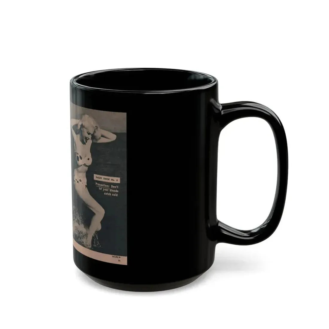Joi Lansing #209 - 2 Pages, 2 B&W Photos & 2 Captions from EYE Digest Mag. June '55 (Vintage Female Icon) Black Coffee Mug - Go Mug Yourself