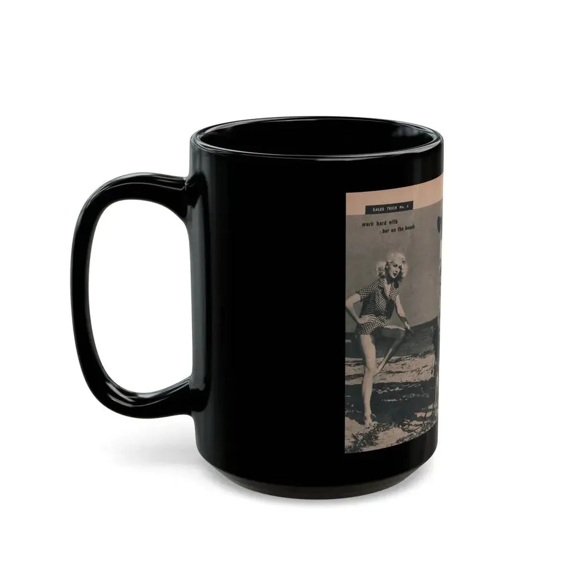 Joi Lansing #209 - 2 Pages, 2 B&W Photos & 2 Captions from EYE Digest Mag. June '55 (Vintage Female Icon) Black Coffee Mug - Go Mug Yourself