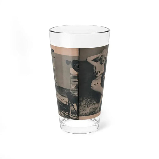 Joi Lansing #209 - 2 Pages, 2 B&W Photos & 2 Captions from EYE Digest Mag. June '55 (Vintage Female Icon) Pint Glass 16oz 16oz - Go Mug Yourself