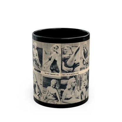 Joi Lansing #210 - 2 Pages, 8 B&W Photos & 2 Captions from EYE Digest Mag. June '55 1 (Vintage Female Icon) Black Coffee Mug 11oz - Go Mug Yourself