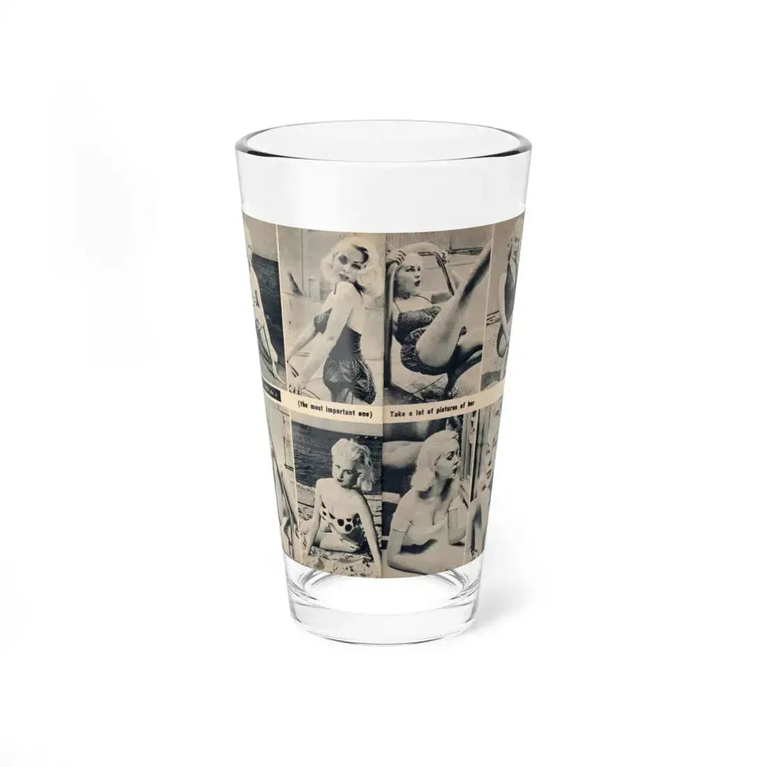 Joi Lansing #210 - 2 Pages, 8 B&W Photos & 2 Captions from EYE Digest Mag. June '55 1 (Vintage Female Icon) Pint Glass 16oz 16oz - Go Mug Yourself