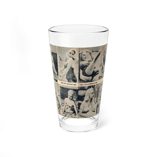 Joi Lansing #210 - 2 Pages, 8 B&W Photos & 2 Captions from EYE Digest Mag. June '55 1 (Vintage Female Icon) Pint Glass 16oz 16oz - Go Mug Yourself
