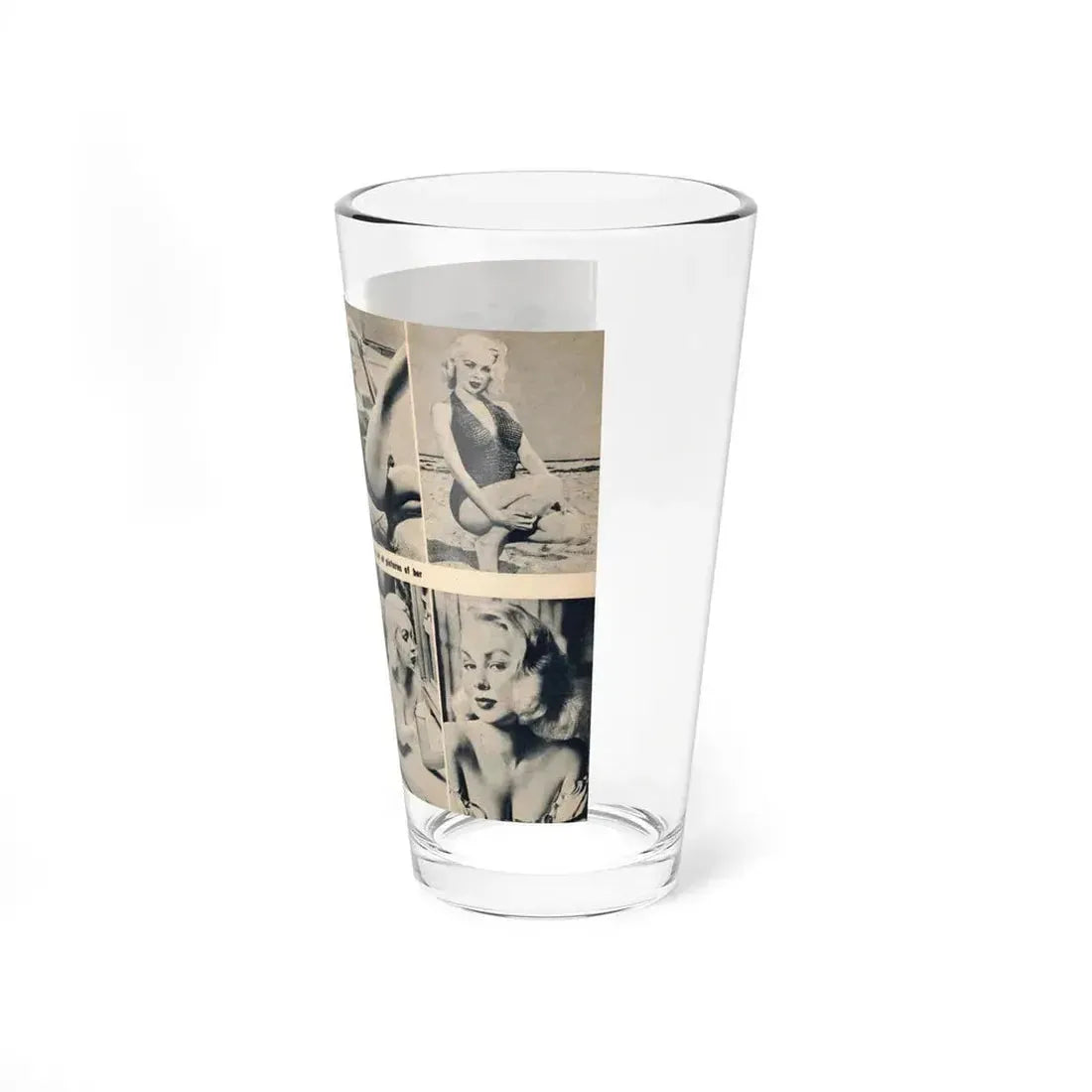 Joi Lansing #210 - 2 Pages, 8 B&W Photos & 2 Captions from EYE Digest Mag. June '55 1 (Vintage Female Icon) Pint Glass 16oz - Go Mug Yourself