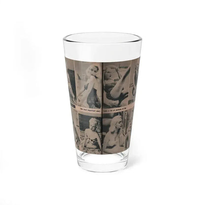 Joi Lansing #210 - 2 Pages, 8 B&W Photos & 2 Captions from EYE Digest Mag. June '55 (Vintage Female Icon) Pint Glass 16oz 16oz - Go Mug Yourself