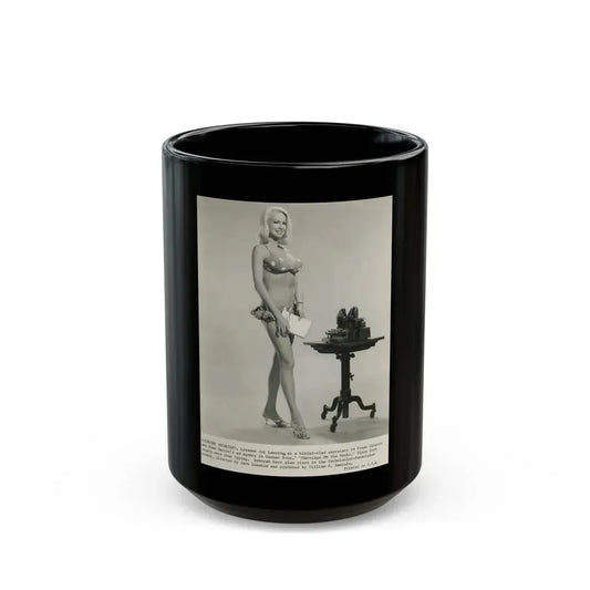 Joi Lansing #212 (Vintage Female Icon) Black Coffee Mug 15oz - Go Mug Yourself