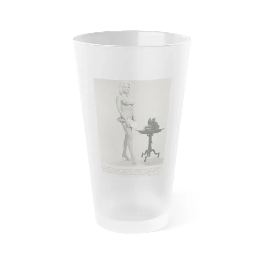 Joi Lansing #212 (Vintage Female Icon) Frosted Pint Glass 16oz 16oz Frosted - Go Mug Yourself