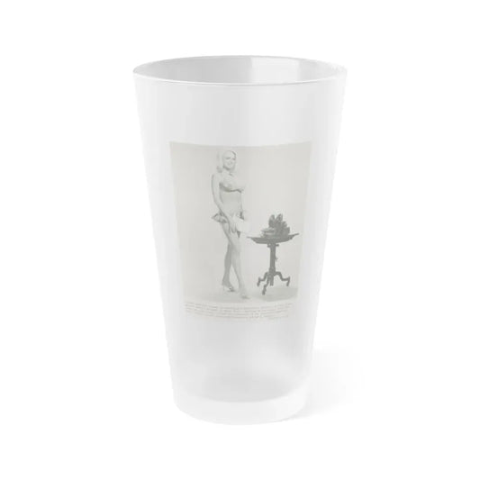 Joi Lansing #212 (Vintage Female Icon) Frosted Pint Glass 16oz 16oz Frosted - Go Mug Yourself