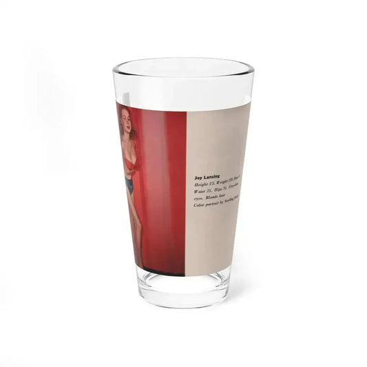 Joi Lansing #214 - 1 Color Pin-Up Photo & Statistics from Photoplay Pin-Ups Magazine Issue #05 (Vintage Female Icon) Pint Glass 16oz 16oz - Go Mug Yourself