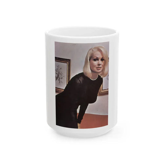 Joi Lansing #218 (Vintage Female Icon) White Coffee Mug 15oz - Go Mug Yourself