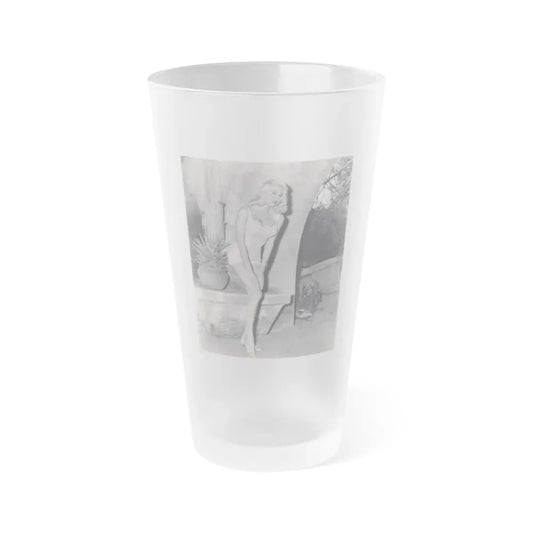 Joi Lansing #222 (Vintage Female Icon) Frosted Pint Glass 16oz 16oz Frosted - Go Mug Yourself