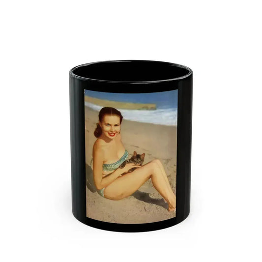 Joi Lansing #224 - Joi on back cover in Color from BRIEF Digest Mag. Jan. '55 (Vintage Female Icon) Black Coffee Mug 11oz - Go Mug Yourself