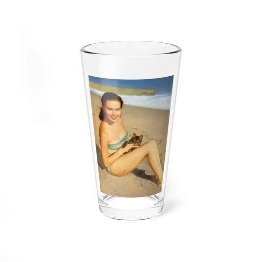 Joi Lansing #224 - Joi on back cover in Color from BRIEF Digest Mag. Jan. '55 (Vintage Female Icon) Pint Glass 16oz 16oz - Go Mug Yourself