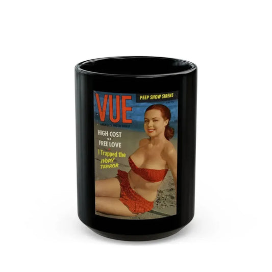 Joi Lansing #226 - Joi on Cover in Color of VUE Digest Mag. March '54 (Vintage Female Icon) Black Coffee Mug 15oz - Go Mug Yourself
