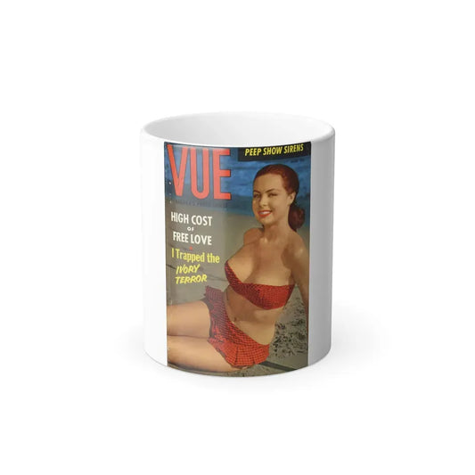 Joi Lansing #226 - Joi on Cover in Color of VUE Digest Mag. March '54 (Vintage Female Icon) Color Changing Coffee Mug 11oz - Go Mug Yourself