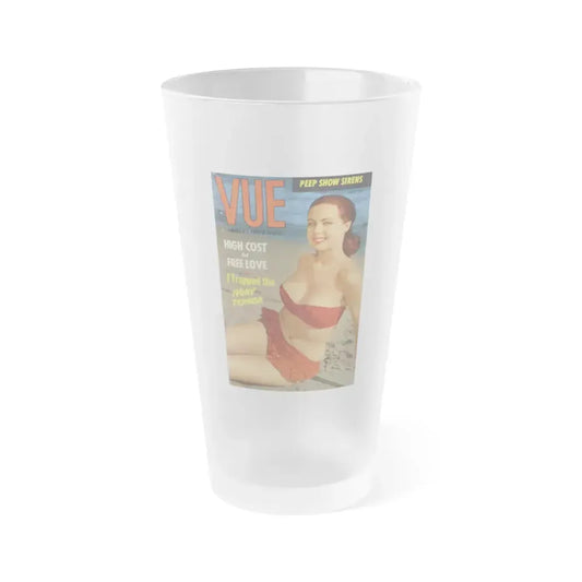 Joi Lansing #226 - Joi on Cover in Color of VUE Digest Mag. March '54 (Vintage Female Icon) Frosted Pint Glass 16oz 16oz Frosted - Go Mug Yourself
