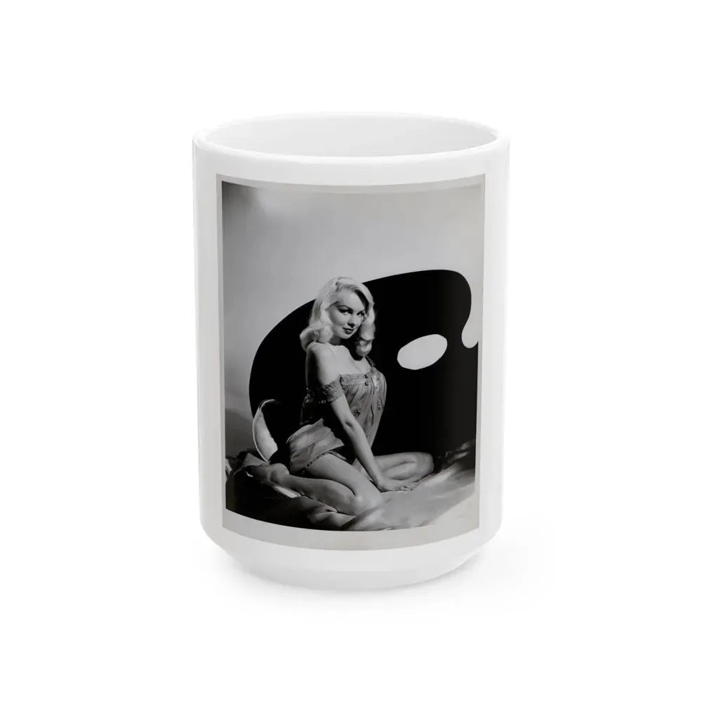 Joi Lansing #28 (Vintage Female Icon) White Coffee Mug 15oz - Go Mug Yourself