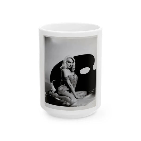 Joi Lansing #28 (Vintage Female Icon) White Coffee Mug 15oz - Go Mug Yourself