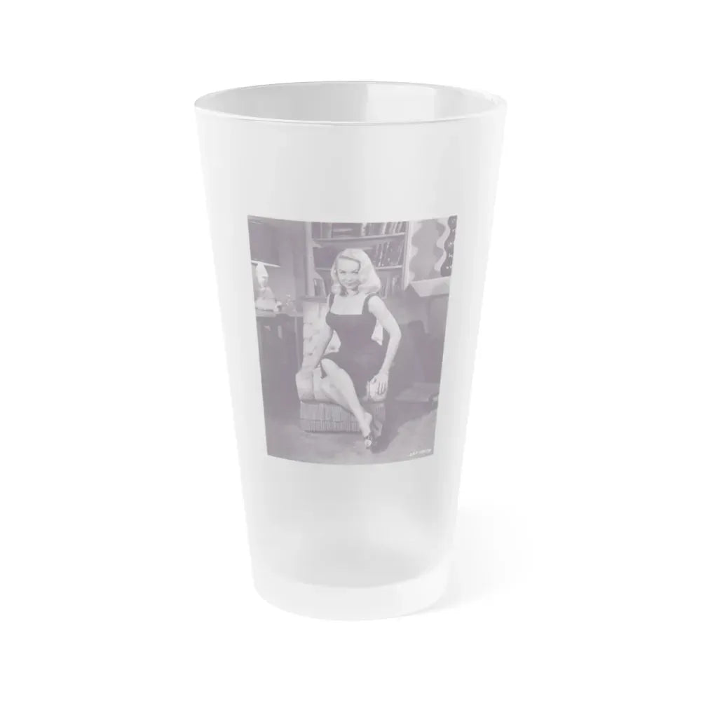 Joi Lansing #30 (Vintage Female Icon) Frosted Pint Glass 16oz 16oz Frosted - Go Mug Yourself